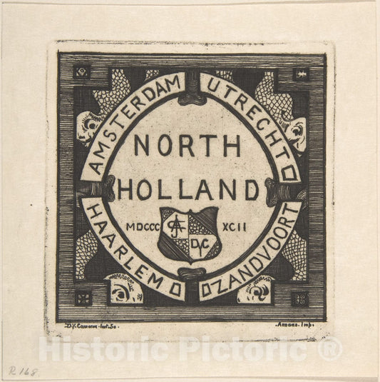 Art Print : Sir David Young Cameron - Catalogue Cover of Annan's Exhibition of The North Holland Set : Vintage Wall Art