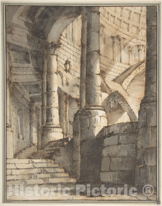 Art Print : Mauro Berti - Framed Design for a Stage Set. : Vintage Wall Art