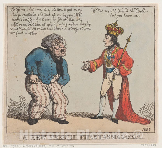 Art Print : Thomas Rowlandson - A New French Phantasmagoria : Vintage Wall Art