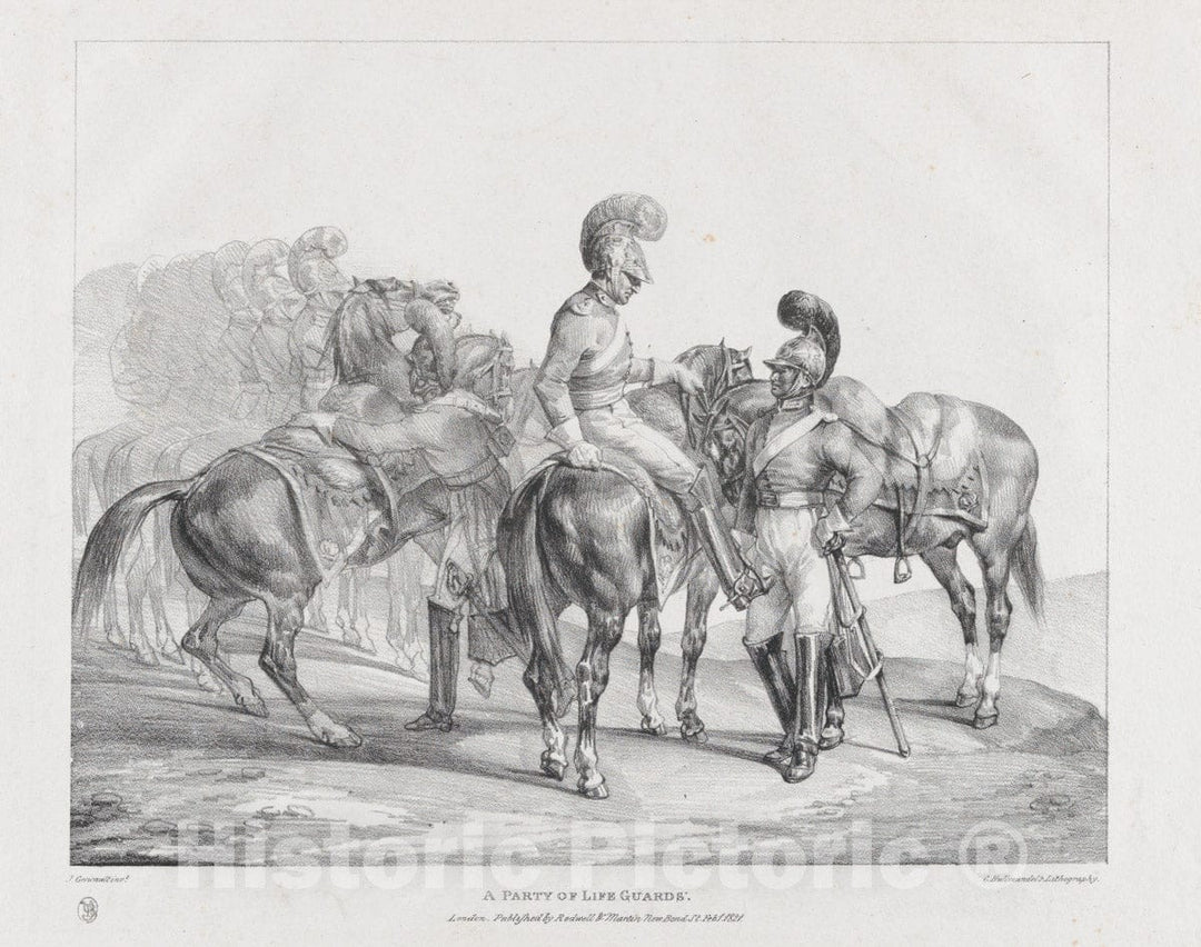 Art Print : Théodore Gericault - A Party of Life-Guards : Vintage Wall Art