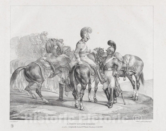 Art Print : Théodore Gericault - A Party of Life-Guards : Vintage Wall Art