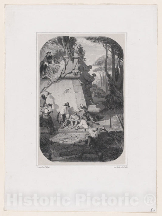 Art Print : Henri-Charles-Antoine Baron - A Siesta in Italy : Vintage Wall Art