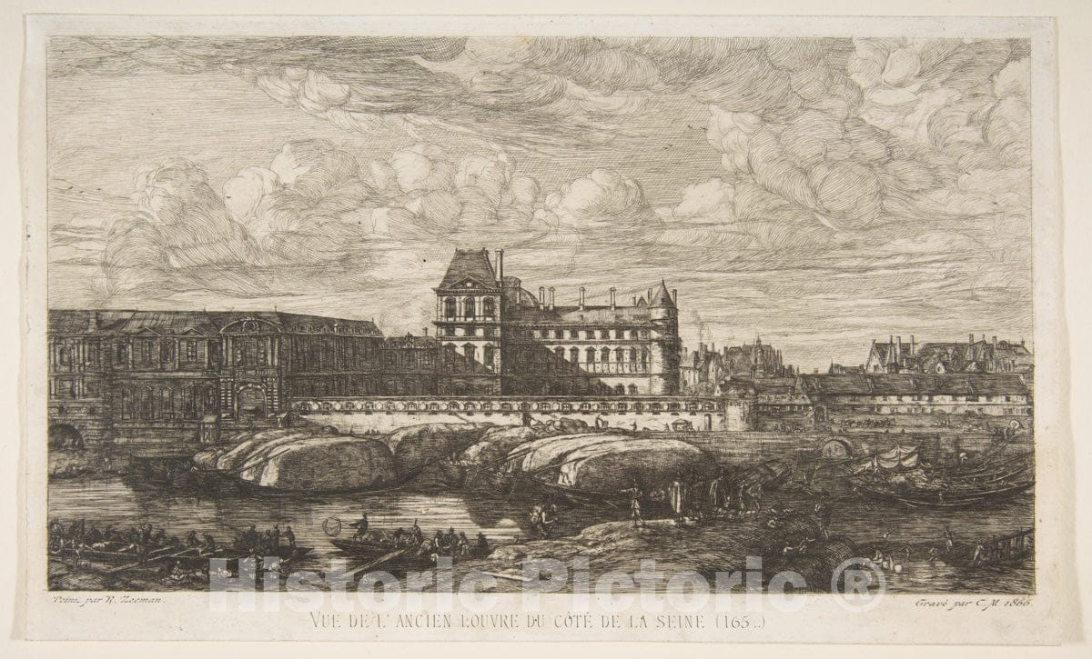 Art Print : Charles Meryon - The Old Louvre, Paris, After Zeeman 2 : Vintage Wall Art