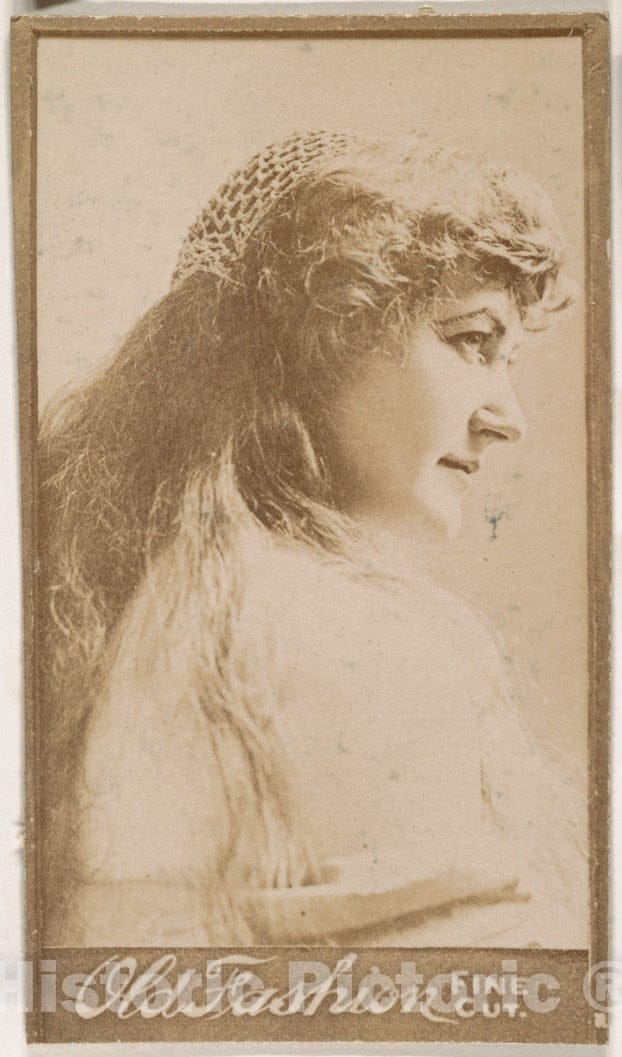 Photo Print : Actress in Profile, from The Actresses Series (N664) Promoting Old Fashion Fine Cut Tobacco 1 : Vintage Wall Art