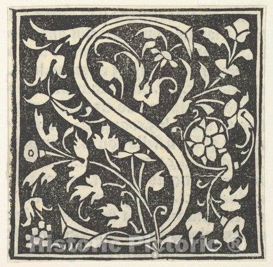 Art Print : Anonymous, Italian, 15th Century - Initial Letter S : Vintage Wall Art