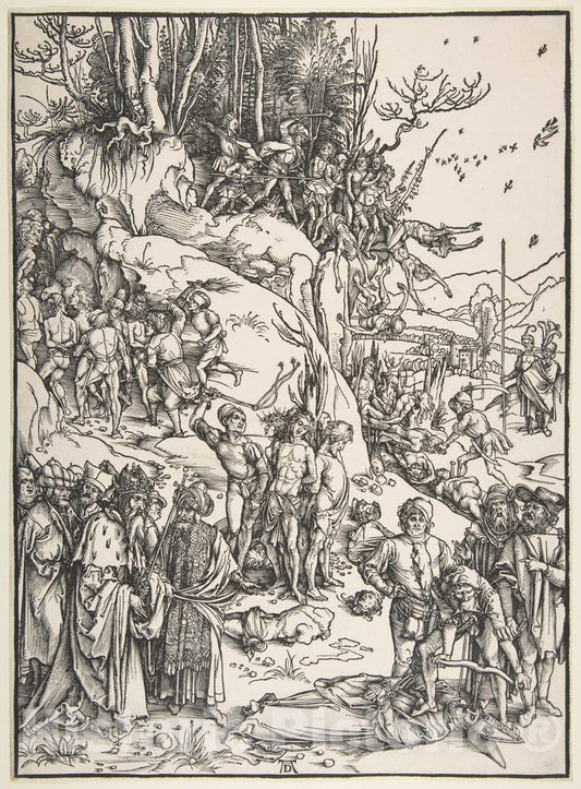 Art Print : Albrecht Dürer - Martyrdom of The Ten Thousand : Vintage Wall Art