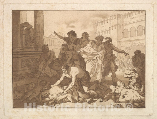 Art Print : La Peste Chez les Philistins - Artist: Jean Jacques Lagrenee - Created: 1782–1821 : Vintage Wall Art