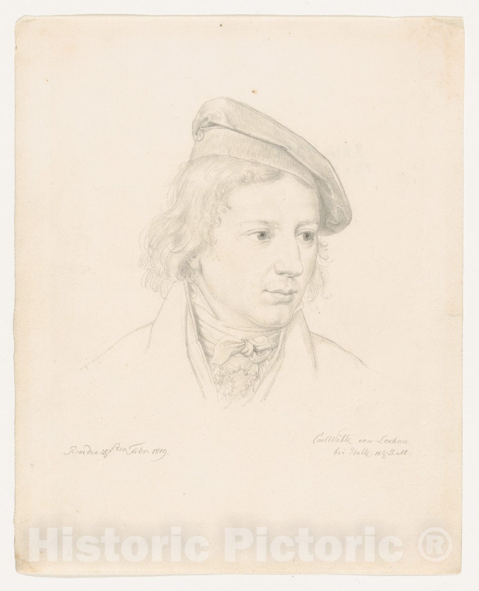 Art Print : Samuel Amsler - Portrait of Johann Heinrich Friedrich Carl Witte : Vintage Wall Art