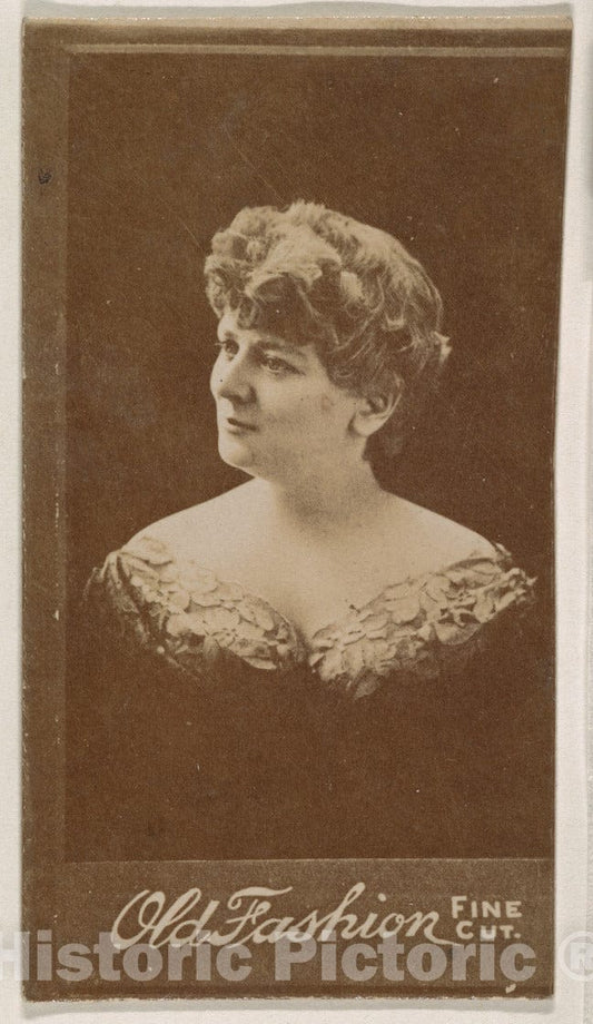 Photo Print : Actress Wearing Dress with Elaborate Neckline, from The Actresses Series (N664) Promoting Old Fashion Fine Cut Tobacco : Vintage Wall Art