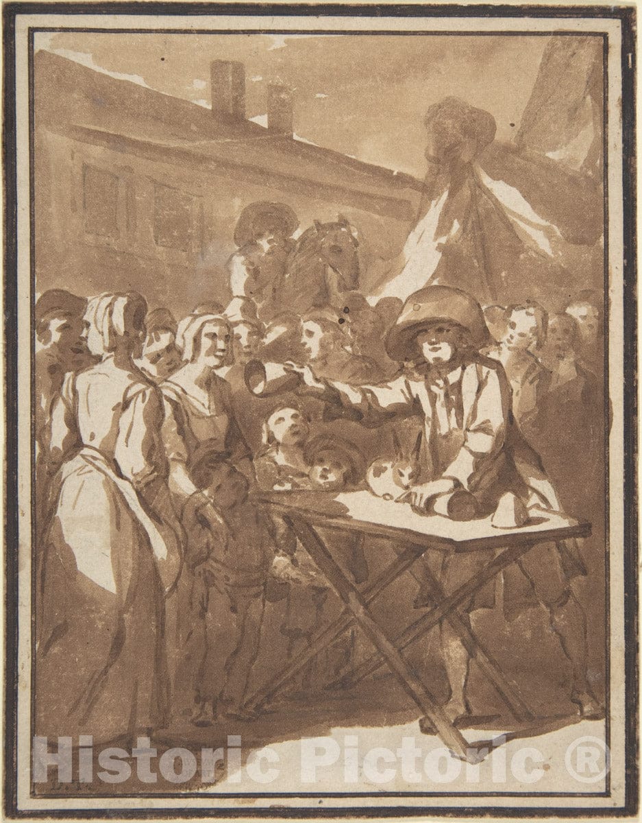 Art Print : French, 18th Century - Scene at a Fair: A Magician : Vintage Wall Art
