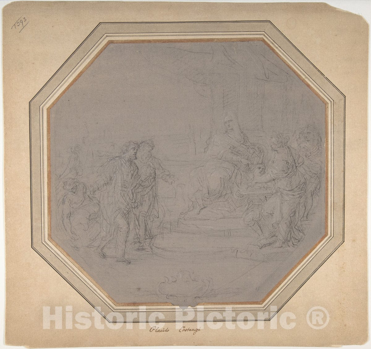 Art Print : Placido Costanzi - Unidentified Subject : Vintage Wall Art