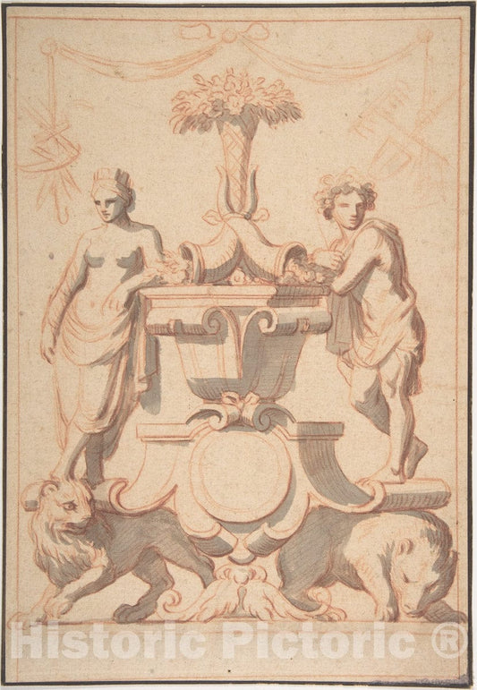 Art Print : Charles Le Brun - Allegory of Earth : Vintage Wall Art