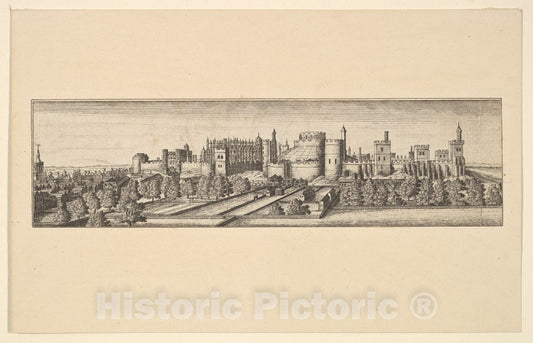 Art Print : Wenceslaus Hollar - Berkshire, with Windsor Castle : Vintage Wall Art
