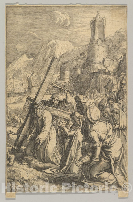Art Print : Ludovicus Siceram - Christ Carrying The Cross, from The Passion of Christ : Vintage Wall Art