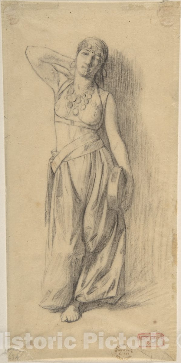 Art Print : Charles Bargue - Study for The Almeh : Vintage Wall Art