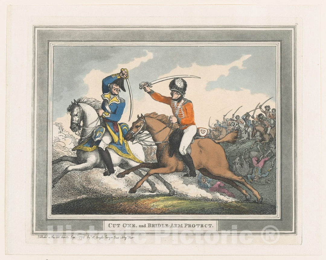 Art Print : Thomas Rowlandson - Cut One and Bridle Arm Protect : Vintage Wall Art