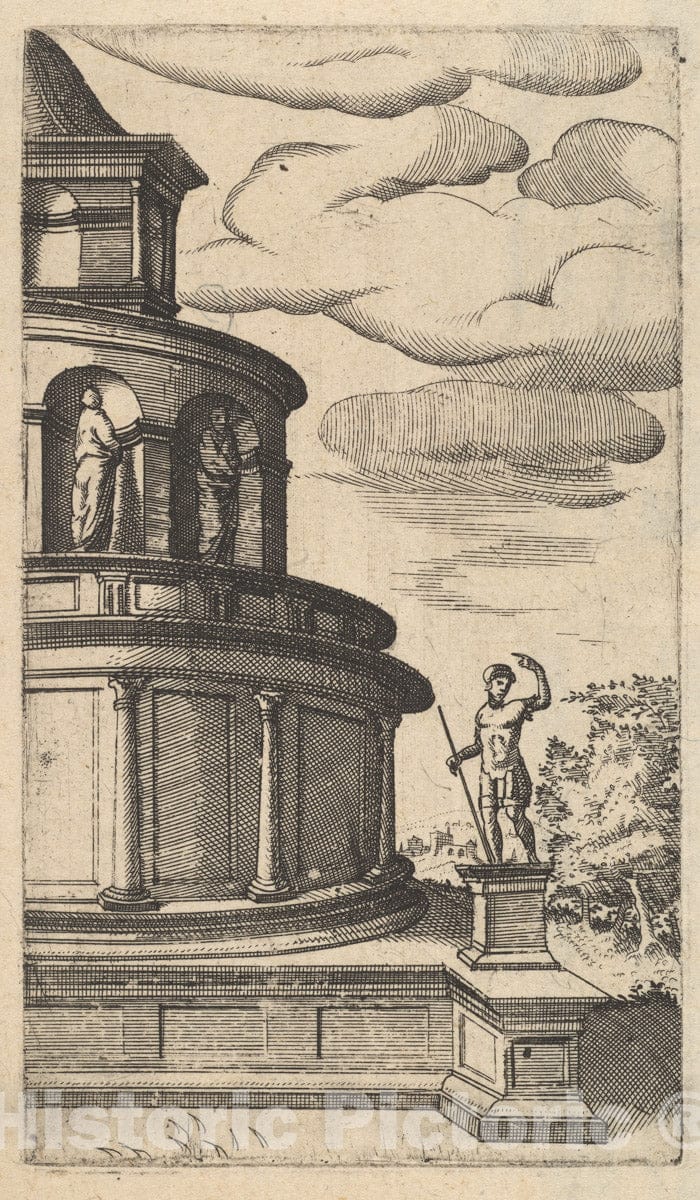 Art Print : Personification of Earth - Artist: Johannes Van Doetecum The Elder - Created: 1557 v.2 : Vintage Wall Art