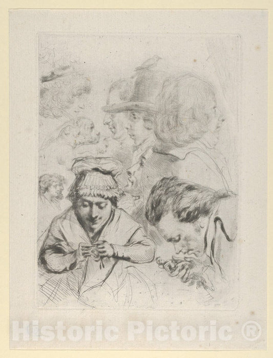 Art Print : Baron Dominique Vivant Denon - Le Citoyen Aubourg, Mme Aubourg, et leur famille (Citizen Aubourg, Madame Aubourg, and Their Family) : Vintage Wall Art