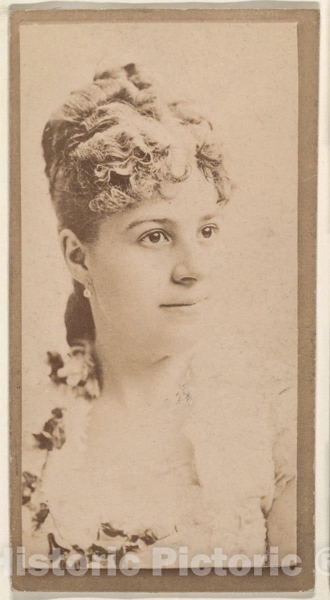 Photo Print : Actress Wearing Dress with Floral Neckline, from The Actresses Series (N668) : Vintage Wall Art