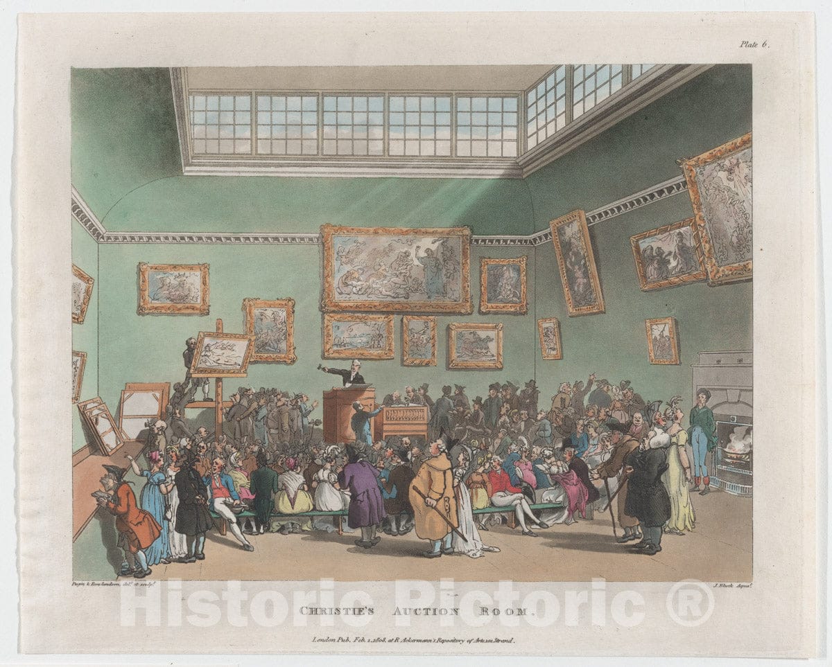 Art Print : Designed and Etched by Thomas Rowlandson - Christie's Auction Rooms : Vintage Wall Art