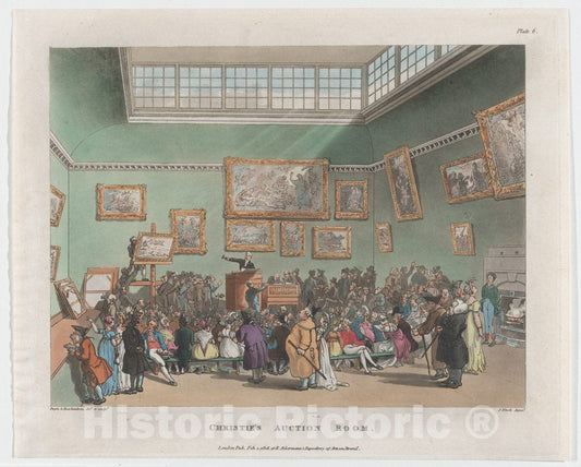 Art Print : Designed and Etched by Thomas Rowlandson - Christie's Auction Rooms : Vintage Wall Art
