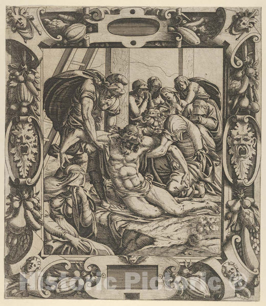 Art Print : Jean Mignon - Deposition of The Cross : Vintage Wall Art