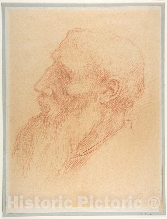 Art Print : Alphonse Legros - Head of a Man 2 : Vintage Wall Art