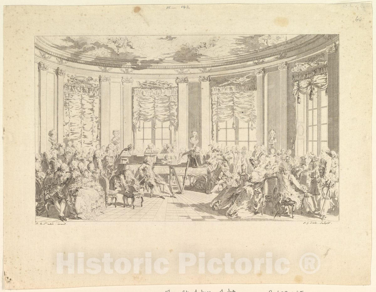 Art Print : Antoine Jean Duclos - The Concert : Vintage Wall Art