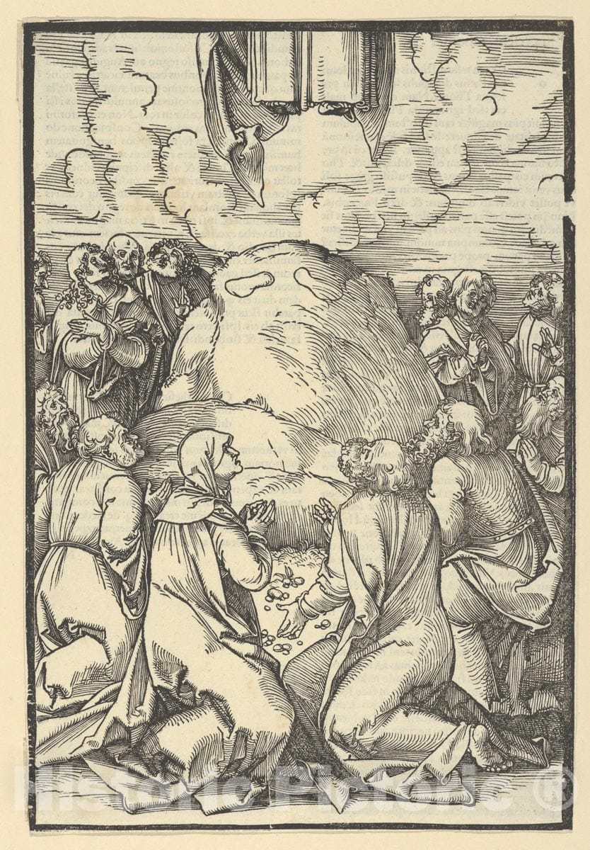Art Print : Hans Schäufelein - The Ascension of Christ, from Speculum passionis Domini Nostri Ihesu Christi : Vintage Wall Art