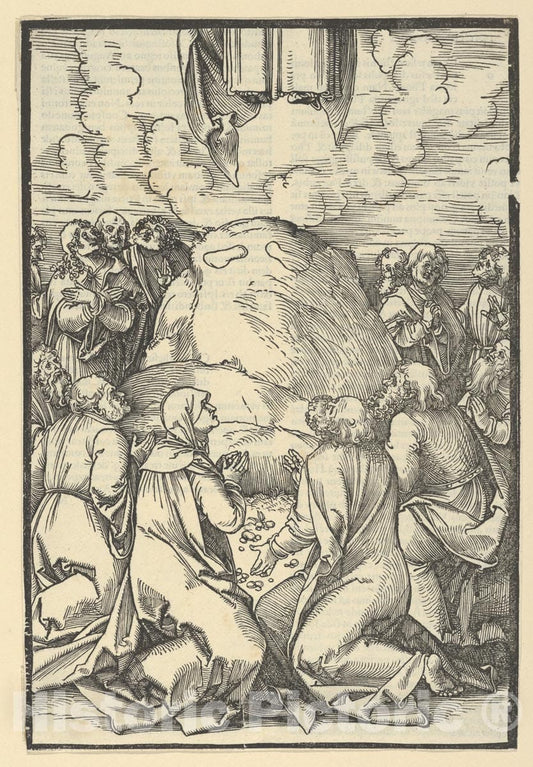 Art Print : Hans Schäufelein - The Ascension of Christ, from Speculum passionis Domini Nostri Ihesu Christi : Vintage Wall Art