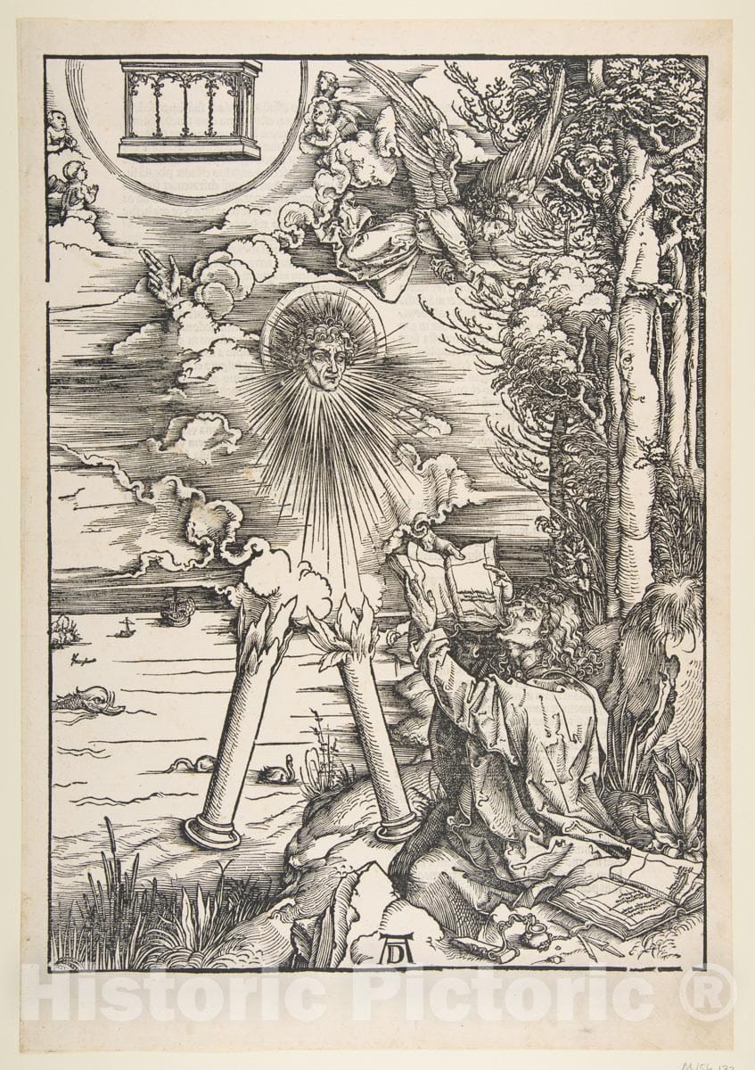 Art Print : Albrecht Dürer - Saint John Devouring The Book, from The Apocalypse 2 : Vintage Wall Art