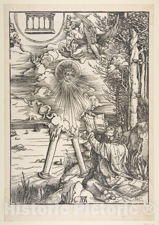 Art Print : Albrecht Dürer - Saint John Devouring The Book, from The Apocalypse 2 : Vintage Wall Art