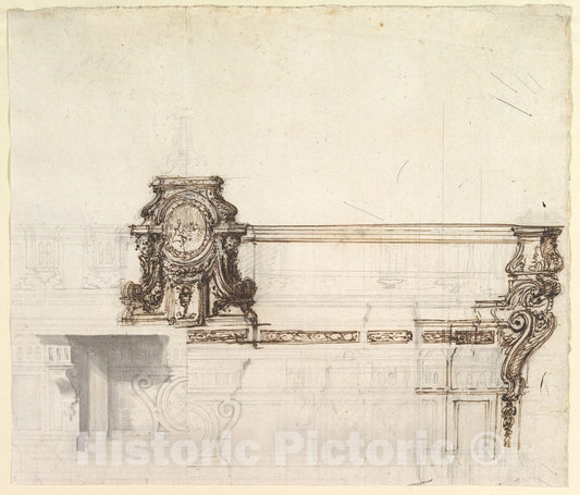 Art Print : Luigi Vanvitelli - Design for an Altar : Vintage Wall Art