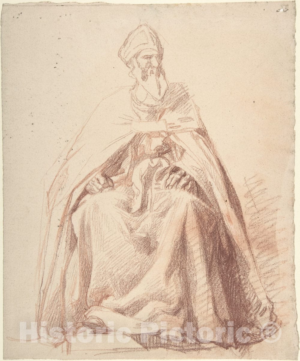 Art Print : Alexandre Laemlein - Seated Prelate : Vintage Wall Art