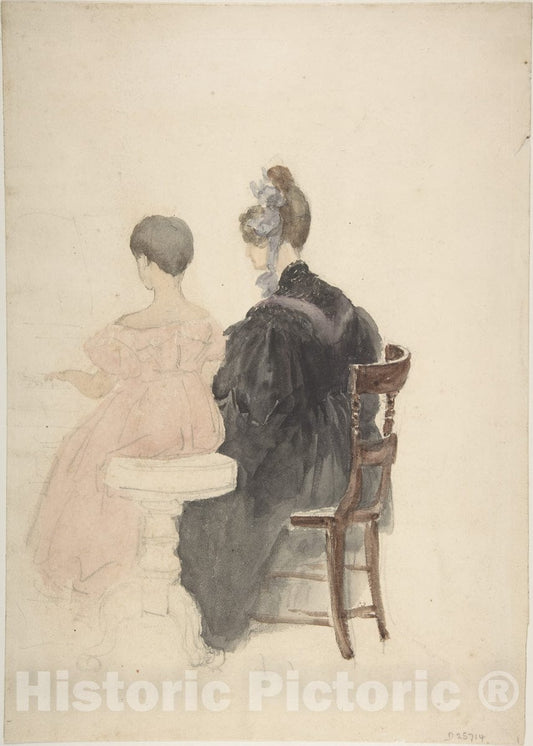 Art Print : David Cox - A Piano Lesson : Vintage Wall Art
