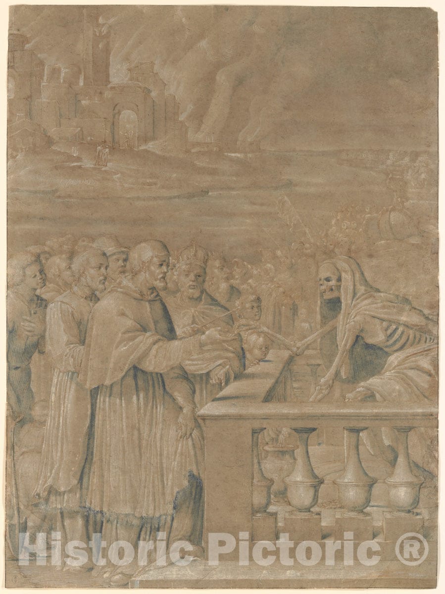 Art Print : Girolamo da Treviso - Allegory of The Triumph of Death Over Church and State : Vintage Wall Art