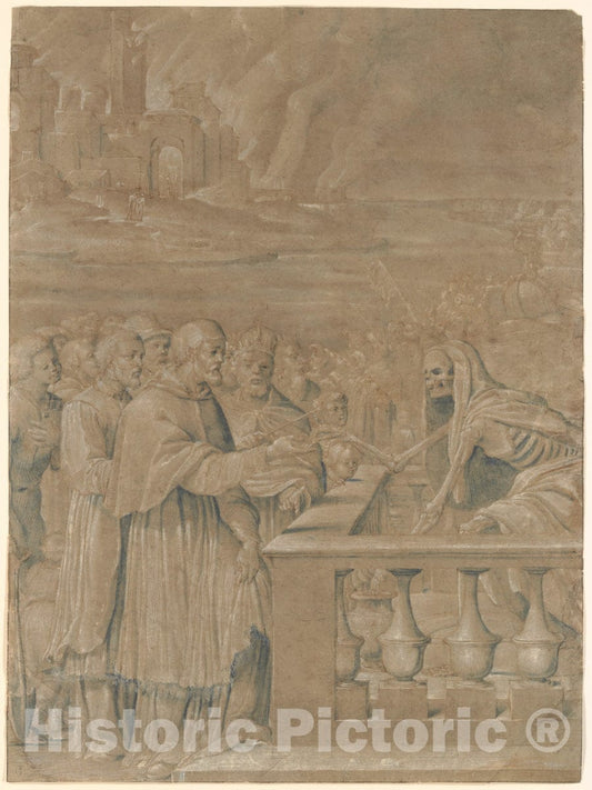 Art Print : Girolamo da Treviso - Allegory of The Triumph of Death Over Church and State : Vintage Wall Art