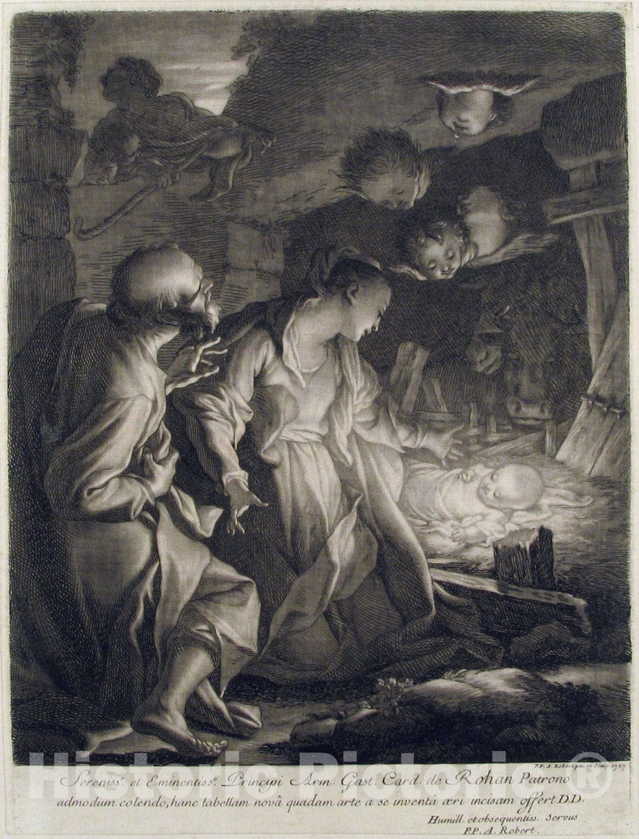 Art Print : Paul Ponce Antoine Robert-de-Seri - Nativity : Vintage Wall Art
