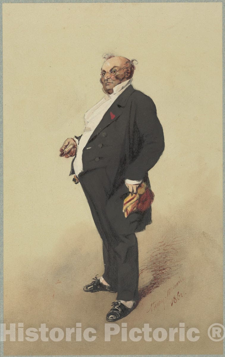 Art Print : Henry-Bonaventure Monnier - Self-Portrait as Monsieur Prudhomme 2 : Vintage Wall Art