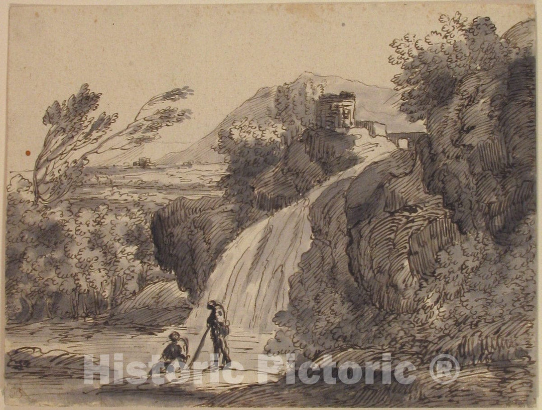 Art Print : French, 17th Century - A Harbor : Vintage Wall Art