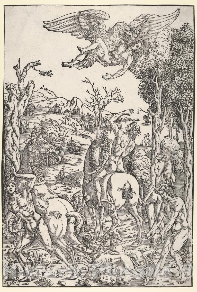 Art Print : Giovanni Battista Palumba - Zeus as an Eagle, abducting Ganymede 2 : Vintage Wall Art