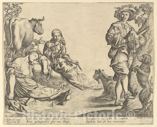 Art Print : Pierre Brebiette - Bagpipe Player : Vintage Wall Art