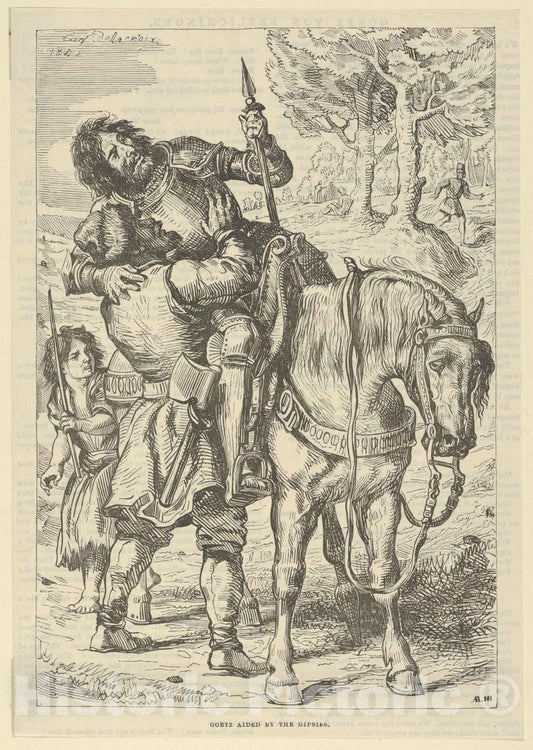 Art Print : Eugène Delacroix - Goetz Aided by The Gypsies : Vintage Wall Art