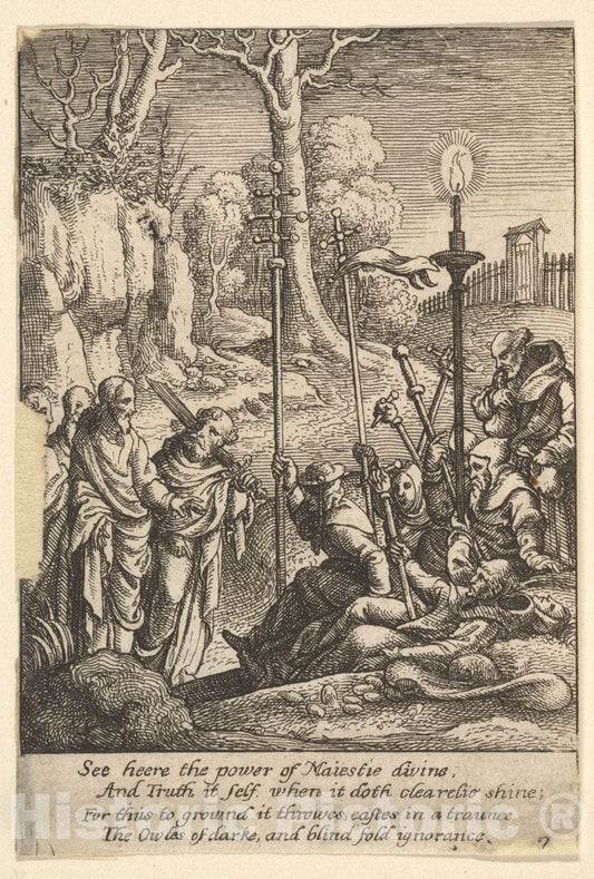 Art Print : Wenceslaus Hollar, Jesus Confronting His Detractors - Vintage Wall Art