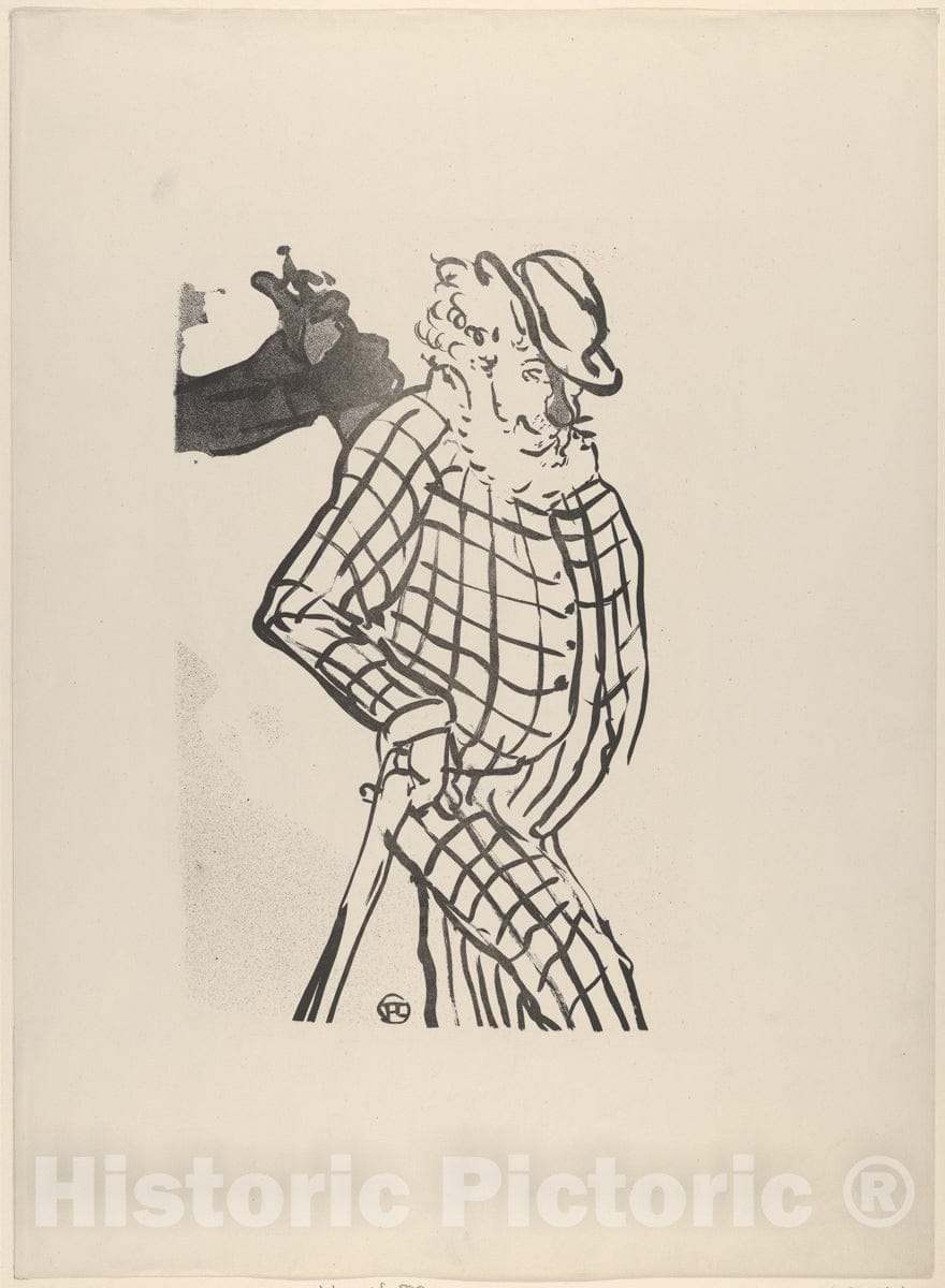 Art Print : Henri de Toulouse-Lautrec - American Singer (from Le Café Concert) 2 : Vintage Wall Art