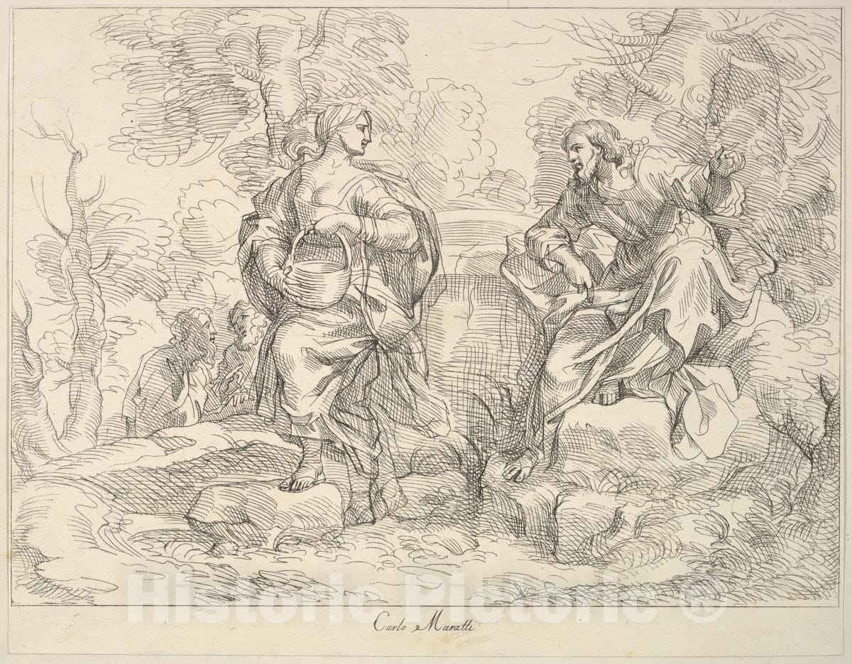 Art Print : Giuseppe Canale - Christ Appearing to Mary Magdalen(?) : Vintage Wall Art