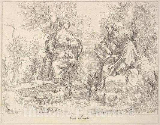 Art Print : Giuseppe Canale - Christ Appearing to Mary Magdalen(?) : Vintage Wall Art