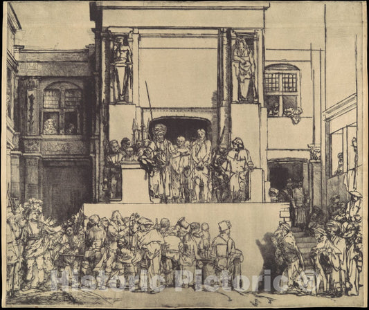 Art Print : Rembrandt (Rembrandt Van Rijn) - Christ Presented to The People 1 : Vintage Wall Art