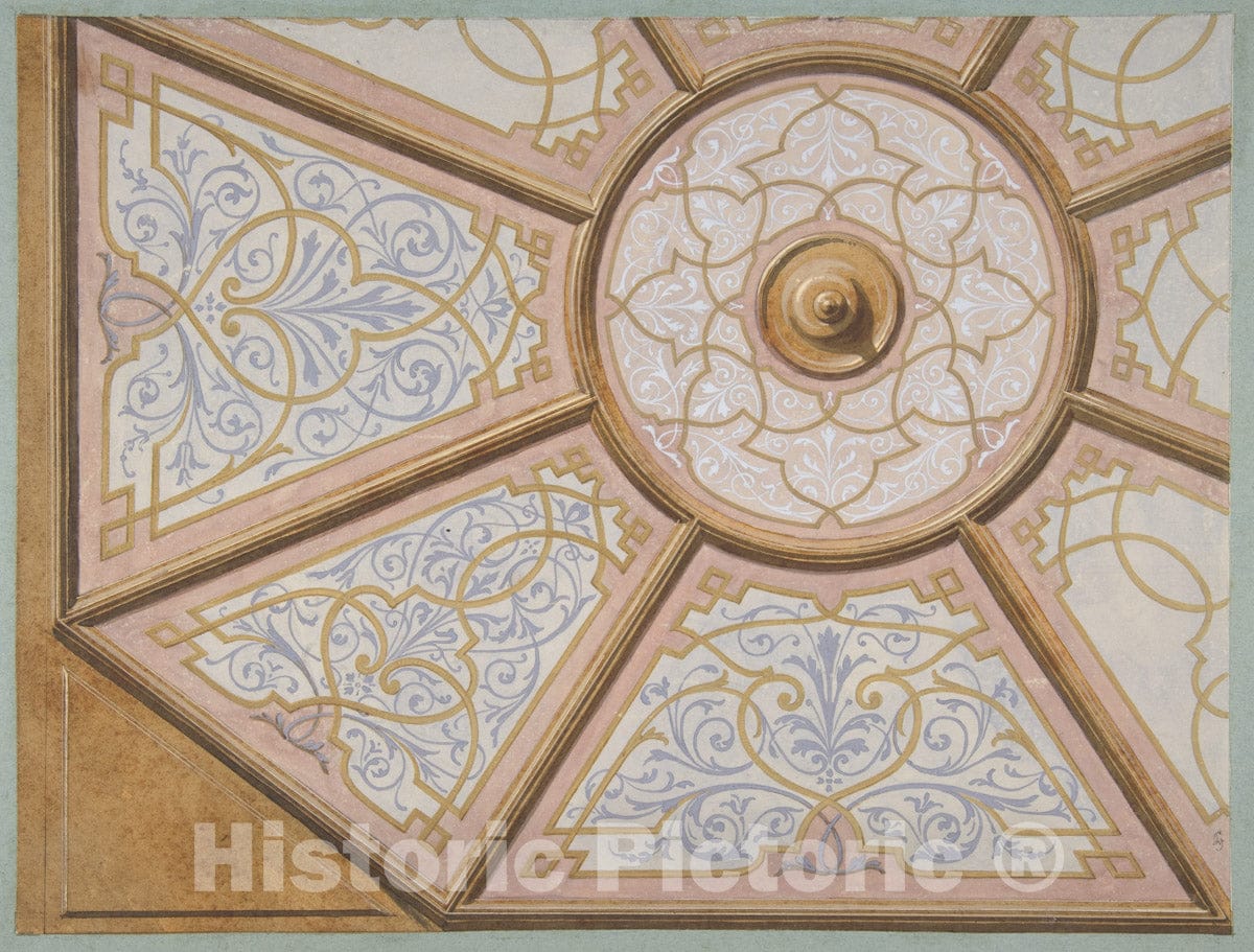Art Print : Jules-Edmond-Charles Lachaise - Design for The Painted Decoration of a Ceiling - 429027 : Vintage Wall Art