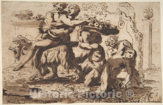 Art Print : Nicolas Poussin - Bacchanal : Vintage Wall Art